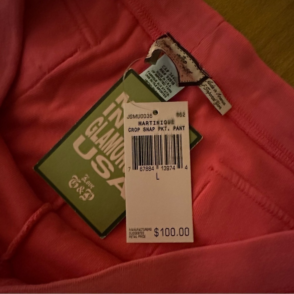 Juicy Couture Martinique Crop Snap Pocket Pant NWT Hot Pink Large - Picture 12 of 15